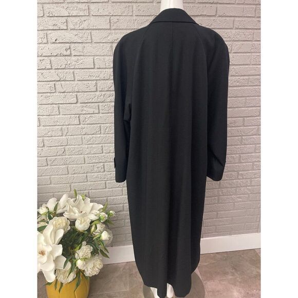 Talbots Women Black Traditional Long Coat Size 14 - Picture 6 of 9